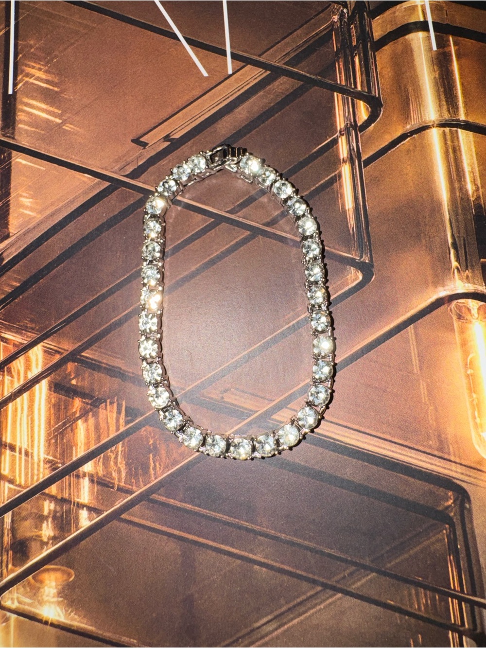 Elegant Vintage Iced Out Lab Diamond Silver Tennis Bracelet